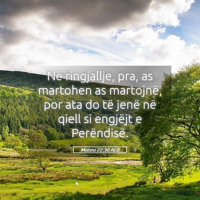 Picture 05 - Mateu 22:30 ALB - Në ringjallje, pra, as martohen as martojnë, - Bible Verse Picture