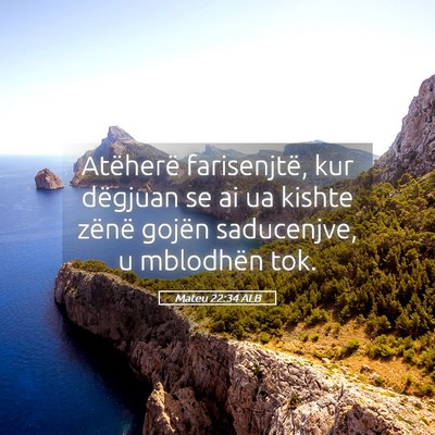 Picture 05 - Mateu 22:34 ALB - Atëherë farisenjtë, kur dëgjuan se ai ua - Bible Verse Picture