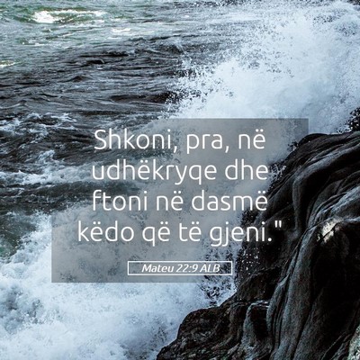 Picture 05 - Mateu 22:9 ALB - Shkoni, pra, në udhëkryqe dhe ftoni në dasmë - Bible Verse Picture