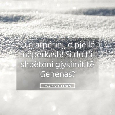 Picture 05 - Mateu 23:33 ALB - O gjarpërinj, o pjellë nëpërkash! Si do t’i - Bible Verse Picture