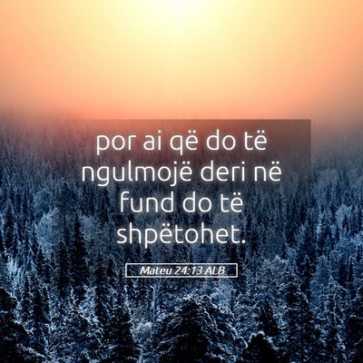 Picture 05 - Mateu 24:13 ALB - por ai që do të ngulmojë deri në fund do të - Bible Verse Picture