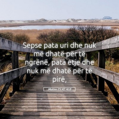 Picture 05 - Mateu 25:42 ALB - Sepse pata uri dhe nuk më dhatë për të - Bible Verse Picture