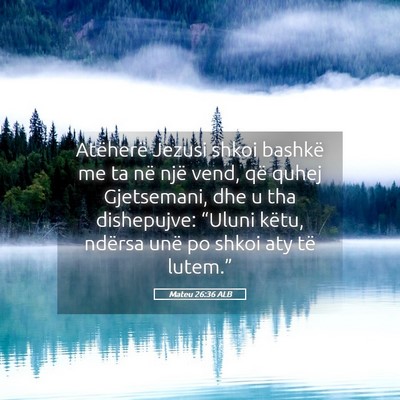 Picture 05 - Mateu 26:36 ALB - Atëherë Jezusi shkoi bashkë me ta në një - Bible Verse Picture
