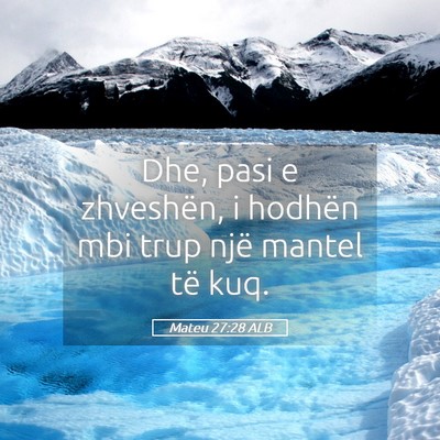 Picture 05 - Mateu 27:28 ALB - Dhe, pasi e zhveshën, i hodhën mbi trup një - Bible Verse Picture
