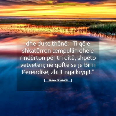 Picture 05 - Mateu 27:40 ALB - dhe duke thënë: “Ti që e shkatërron - Bible Verse Picture