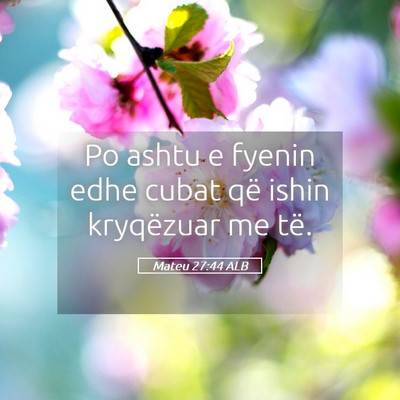 Picture 05 - Mateu 27:44 ALB - Po ashtu e fyenin edhe cubat që ishin kryqëzuar - Bible Verse Picture