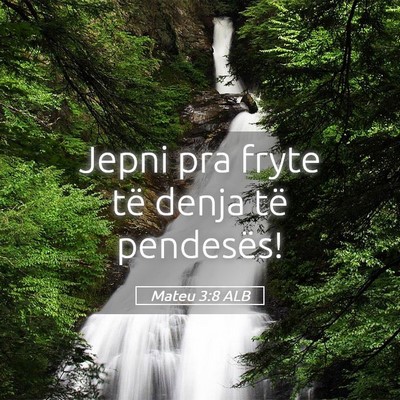 Picture 05 - Mateu 3:8 ALB - Jepni pra fryte të denja të - Bible Verse Picture
