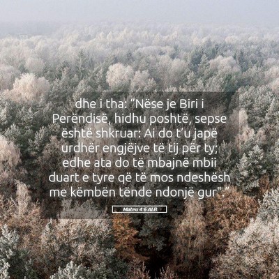 Picture 05 - Mateu 4:6 ALB - dhe i tha: “Nëse je Biri i Perëndisë, hidhu - Bible Verse Picture