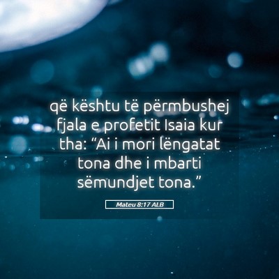 Picture 05 - Mateu 8:17 ALB - që kështu të përmbushej fjala e profetit - Bible Verse Picture