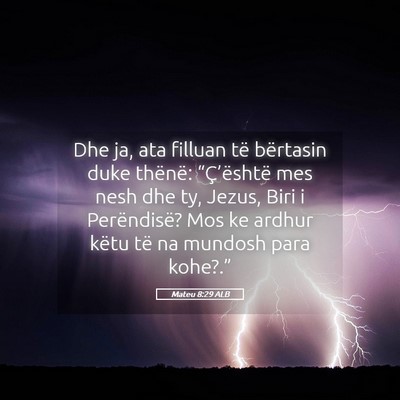 Picture 05 - Mateu 8:29 ALB - Dhe ja, ata filluan të bërtasin duke thënë: - Bible Verse Picture