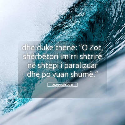 Picture 05 - Mateu 8:6 ALB - dhe duke thënë: “O Zot, shërbëtori im rri - Bible Verse Picture