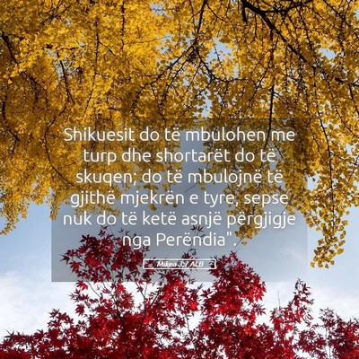 Picture 05 - Mikea 3:7 ALB - Shikuesit do të mbulohen me turp dhe shortarët - Bible Verse Picture
