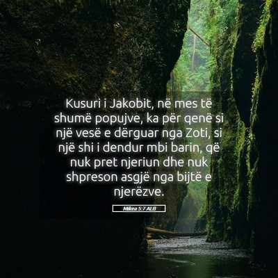 Picture 05 - Mikea 5:7 ALB - Kusuri i Jakobit, në mes të shumë popujve, ka - Bible Verse Picture