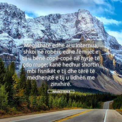 Picture 05 - Nahumi 3:10 ALB - Megjithatë edhe ai u internua, shkoi në - Bible Verse Picture