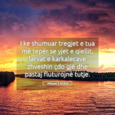Picture 05 - Nahumi 3:16 ALB - I ke shumuar tregjet e tua më tepër se yjet e - Bible Verse Picture