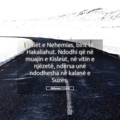 Picture 05 - Nehemia 1:1 ALB - Fjalët e Nehemias, birit të Hakaliahut. Ndodhi - Bible Verse Picture