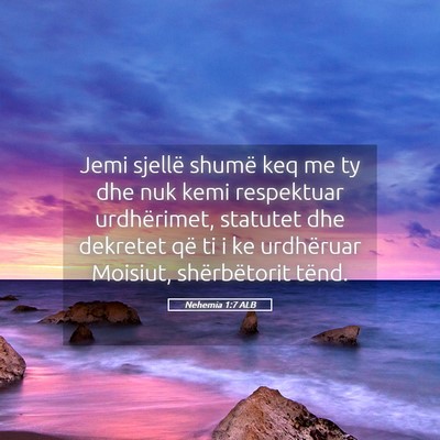 Picture 05 - Nehemia 1:7 ALB - Jemi sjellë shumë keq me ty dhe nuk kemi - Bible Verse Picture