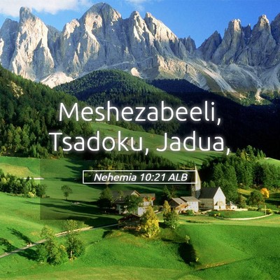 Picture 05 - Nehemia 10:21 ALB - Meshezabeeli, Tsadoku, - Bible Verse Picture