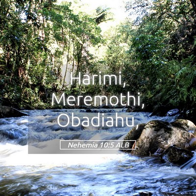 Picture 05 - Nehemia 10:5 ALB - Harimi, Meremothi, - Bible Verse Picture