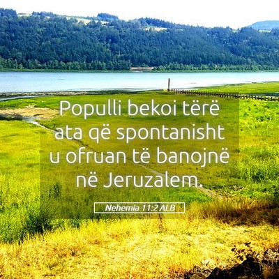 Picture 05 - Nehemia 11:2 ALB - Populli bekoi tërë ata që spontanisht u ofruan - Bible Verse Picture