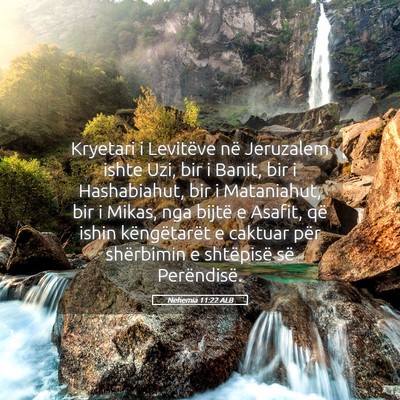 Picture 05 - Nehemia 11:22 ALB - Kryetari i Levitëve në Jeruzalem ishte Uzi, bir - Bible Verse Picture