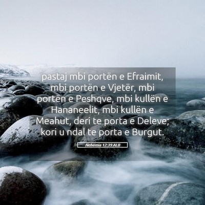 Picture 05 - Nehemia 12:39 ALB - pastaj mbi portën e Efraimit, mbi portën e - Bible Verse Picture