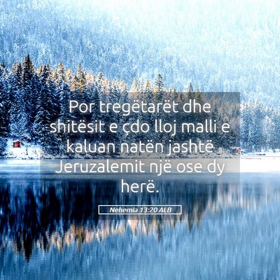 Picture 05 - Nehemia 13:20 ALB - Por tregëtarët dhe shitësit e çdo lloj malli - Bible Verse Picture