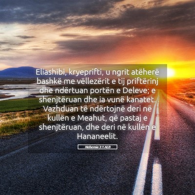 Picture 05 - Nehemia 3:1 ALB - Eliashibi, kryeprifti, u ngrit atëherë bashkë - Bible Verse Picture