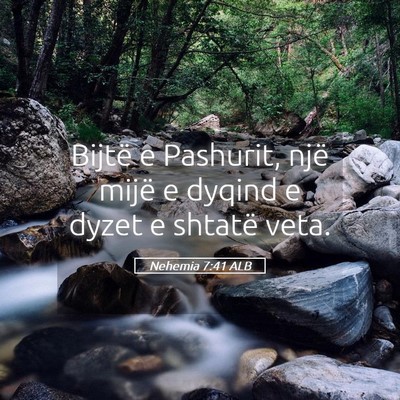 Picture 05 - Nehemia 7:41 ALB - Bijtë e Pashurit, një mijë e dyqind e dyzet e - Bible Verse Picture