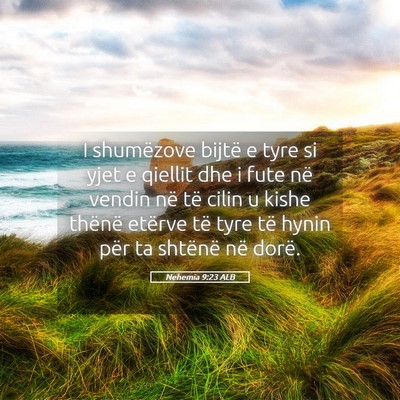 Picture 05 - Nehemia 9:23 ALB - I shumëzove bijtë e tyre si yjet e qiellit dhe - Bible Verse Picture