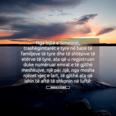 Picture 05 - Numrat 1:22 ALB - Nga bijtë e Simeonit, trashëgimtarët e tyre - Bible Verse Picture