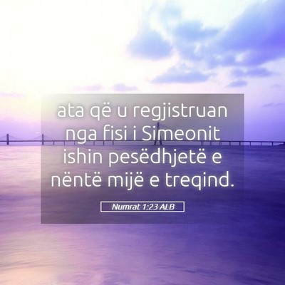 Picture 05 - Numrat 1:23 ALB - ata që u regjistruan nga fisi i Simeonit ishin - Bible Verse Picture