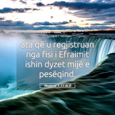 Picture 05 - Numrat 1:33 ALB - ata që u regjistruan nga fisi i Efraimit ishin - Bible Verse Picture
