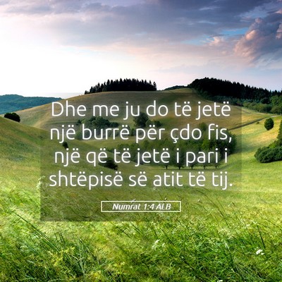 Picture 05 - Numrat 1:4 ALB - Dhe me ju do të jetë një burrë për çdo fis, - Bible Verse Picture