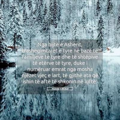 Picture 05 - Numrat 1:40 ALB - Nga bijtë e Asherit, trashëgimtarët e tyre në - Bible Verse Picture