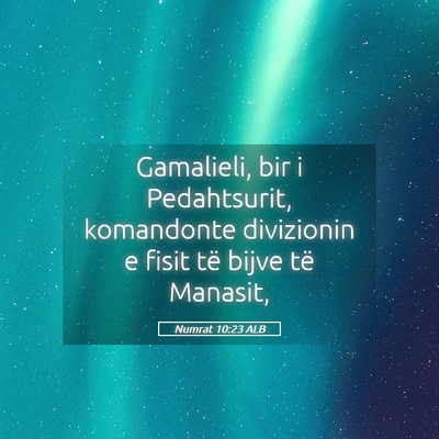 Picture 05 - Numrat 10:23 ALB - Gamalieli, bir i Pedahtsurit, komandonte - Bible Verse Picture
