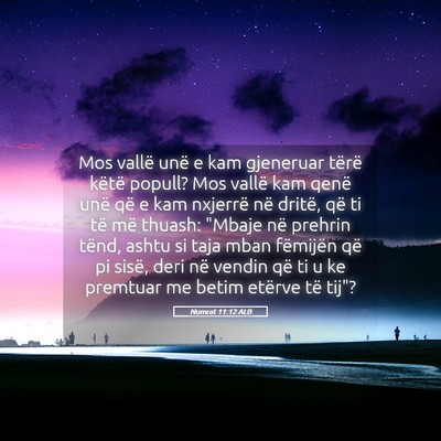 Picture 05 - Numrat 11:12 ALB - Mos vallë unë e kam gjeneruar tërë këtë - Bible Verse Picture