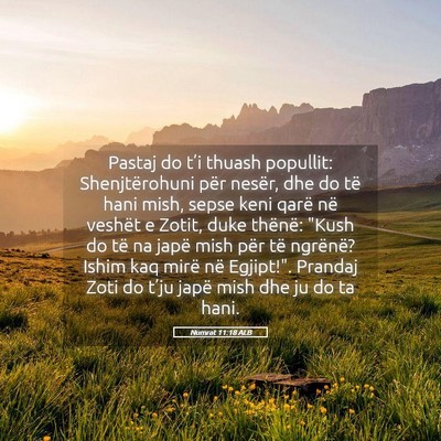 Picture 05 - Numrat 11:18 ALB - Pastaj do t’i thuash popullit: Shenjtërohuni - Bible Verse Picture