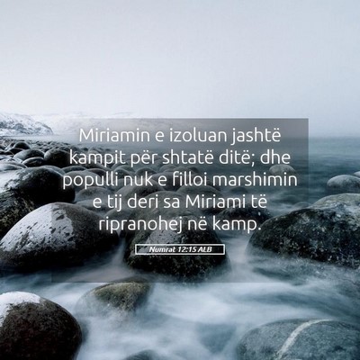 Picture 05 - Numrat 12:15 ALB - Miriamin e izoluan jashtë kampit për shtatë - Bible Verse Picture