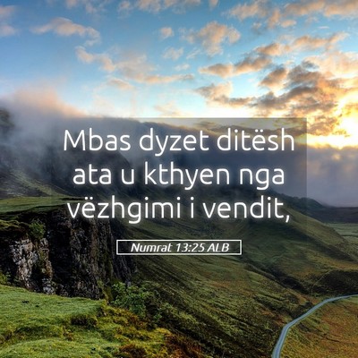 Picture 05 - Numrat 13:25 ALB - Mbas dyzet ditësh ata u kthyen nga vëzhgimi i - Bible Verse Picture