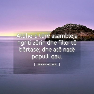 Picture 05 - Numrat 14:1 ALB - Atëherë tërë asambleja ngriti zërin dhe - Bible Verse Picture