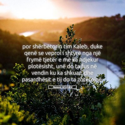Picture 05 - Numrat 14:24 ALB - por shërbëtorin tim Kaleb, duke qenë se veproi - Bible Verse Picture