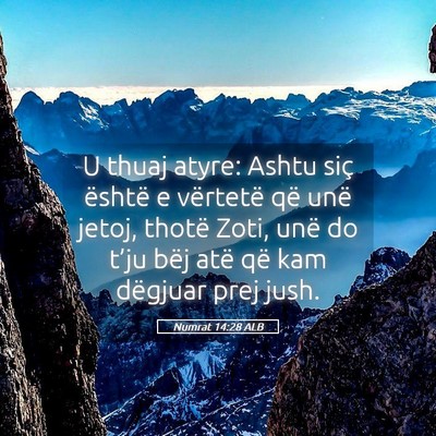 Picture 05 - Numrat 14:28 ALB - U thuaj atyre: Ashtu siç është e vërtetë që - Bible Verse Picture