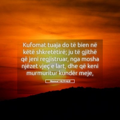 Picture 05 - Numrat 14:29 ALB - Kufomat tuaja do të bien në këtë - Bible Verse Picture