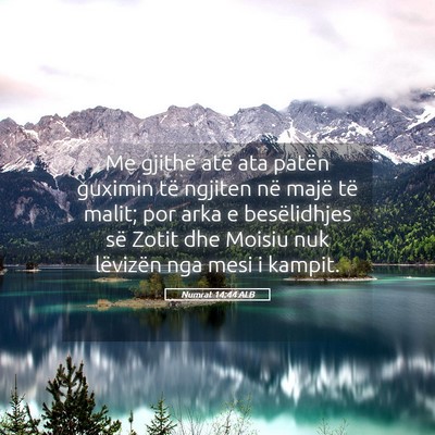 Picture 05 - Numrat 14:44 ALB - Me gjithë atë ata patën guximin të ngjiten - Bible Verse Picture