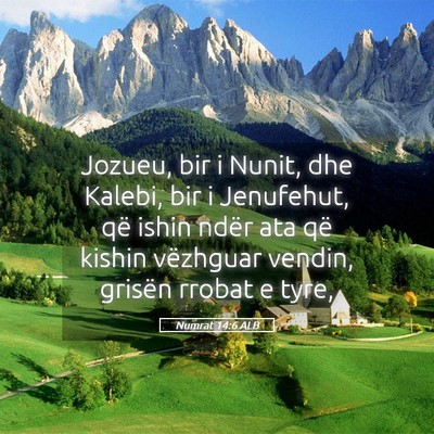 Picture 05 - Numrat 14:6 ALB - Jozueu, bir i Nunit, dhe Kalebi, bir i Jenufehut, - Bible Verse Picture
