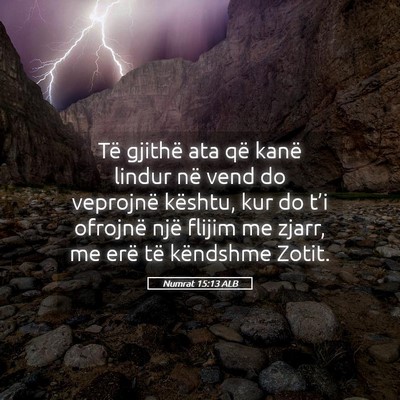 Picture 05 - Numrat 15:13 ALB - Të gjithë ata që kanë lindur në vend do - Bible Verse Picture