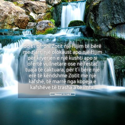 Picture 05 - Numrat 15:3 ALB - do t’i ofroni Zotit një flijim të bërë me - Bible Verse Picture