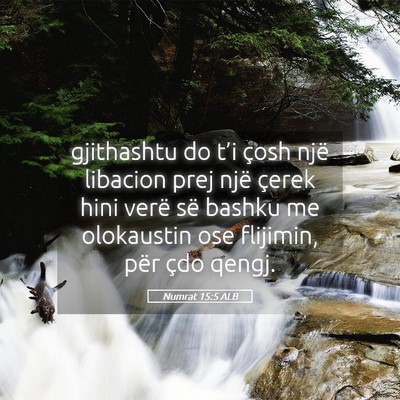 Picture 05 - Numrat 15:5 ALB - gjithashtu do t’i çosh një libacion prej një - Bible Verse Picture