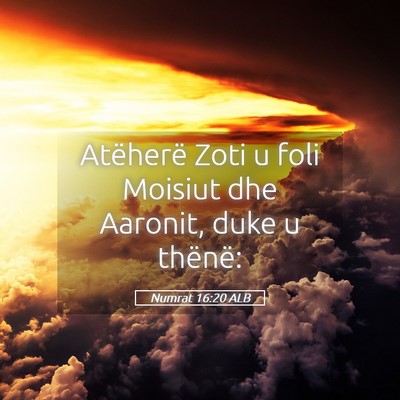 Picture 05 - Numrat 16:20 ALB - Atëherë Zoti u foli Moisiut dhe Aaronit, duke u - Bible Verse Picture